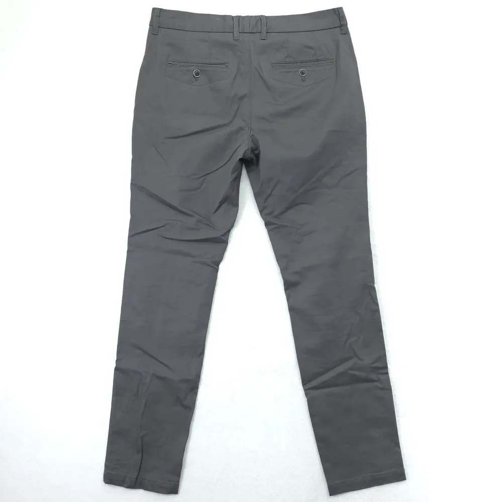 Perk Slim Fit + Stretch Chino Pants Flat Front Mens 33x32 Gray